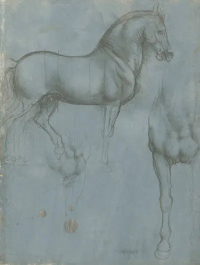Studies of a Horse, circa 1490, Royal Collection Leonardo da Vinci